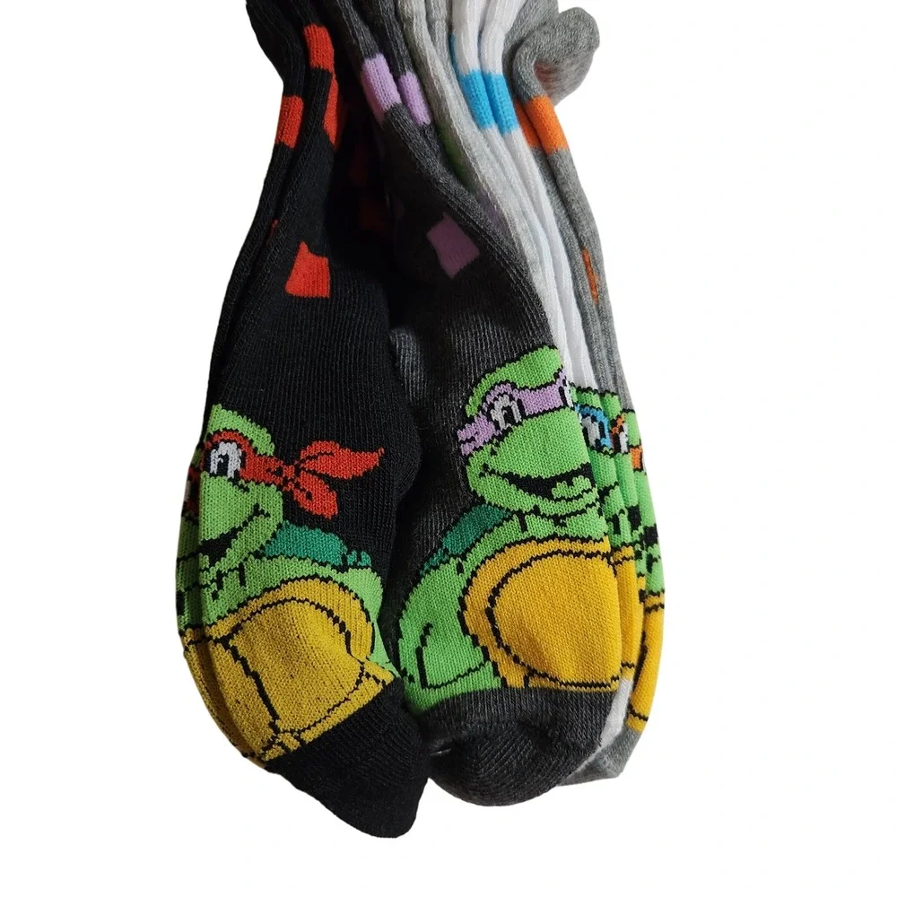Teenage Mutant Ninja Turtles Socks 5 Pairs‎ Mid-Crew Shoe Size 7 1/2-8 1/2 Kids